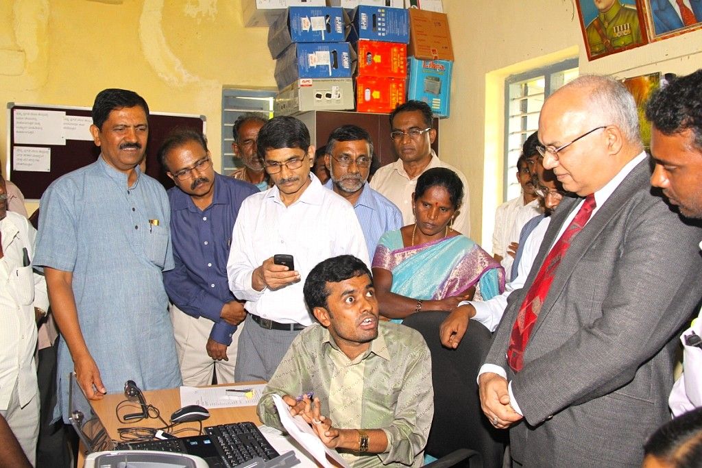 Visitors with the IDF team at a field office