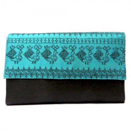 Peacock Blue Clutch