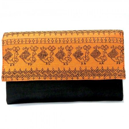 Tangerine Peacock Clutch