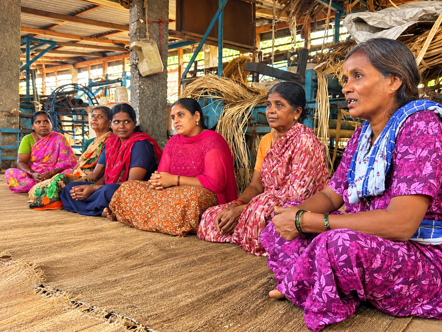 Women artisans sharing experience on banana natural fibre craft